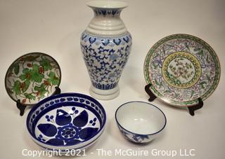 Group of Hand Painted Decorative and Serving Items.