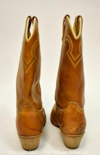 Vintage Brown Western Roper Style Boots Mady By Dingo Style #5907 Size 8 D.  