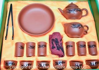 Chinese Pottery Tea Set in Presentation Box. 