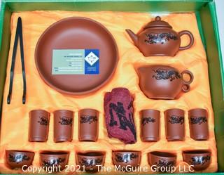 Chinese Pottery Tea Set in Presentation Box. 