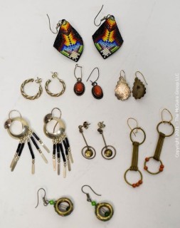 Group of Hand Made Dangle Earrings. 