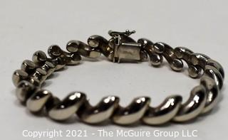 Vintage Sterling San Marco Macaroni Ling Bracelet