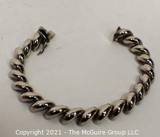 Vintage Sterling San Marco Macaroni Ling Bracelet