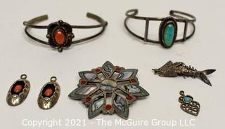 Group of Sterling Silver Jewelry, Made in Mexico and Maker Marks.