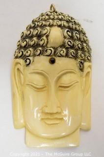 Hand Carved Bone Buddha Head Pendant 