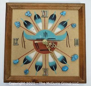 Native American Sand Art Painting Clock