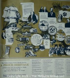 Unframed Poster of The Proud History of the US Public Health Service, Timeline.    Measures 21" x 58".