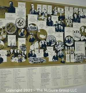 Unframed Poster of The Proud History of the US Public Health Service, Timeline.    Measures 21" x 58".