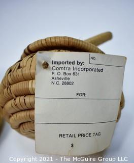 Two Native American Sweet Grass Baskets with Lids. 