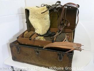 Vintage Storage Trunk filled with Equestrian tack