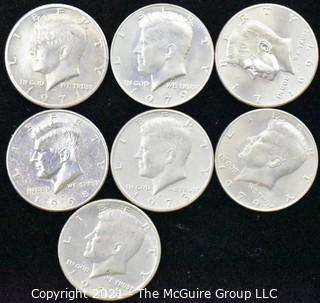 (7) 1970's Kennedy Half Dollar coins