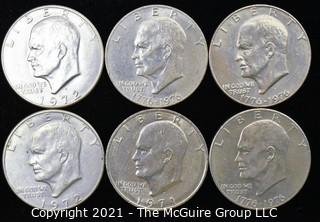 (6) 1970's Eisenhower Dollar Coins