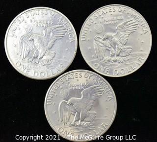 (3) Eisenhower Dollar Coins. 1971,71,74