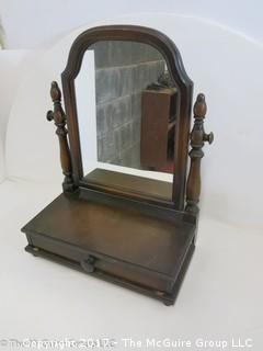 Dressing Table Tilt-Top Mirror Over Single Drawer 