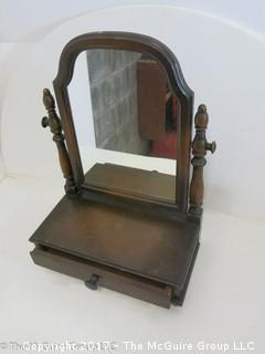 Dressing Table Tilt-Top Mirror Over Single Drawer 