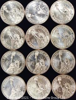 (12) John Adams $1 Dollar Coins