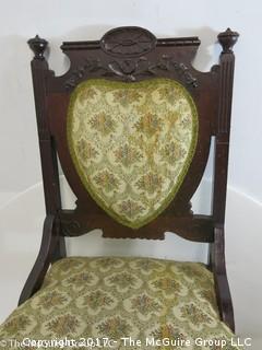 Shield Back Upholstered Side Chair on Casters 