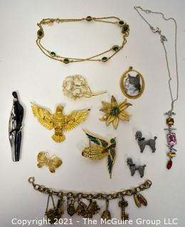 Group of Vintage Necklaces and Brooches.