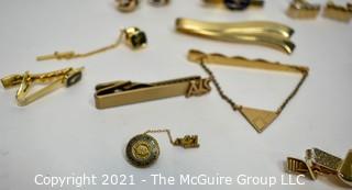 Group of Vintage Cuff Links and Tie Clips. 