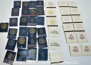 Collection of Vintage Matchbooks Including National Press Club, US Senate Restaurant & Seal of the President of the United States.