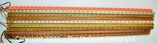 Collection of Vintage Wooden Advertising or Promotional Yardsticks Rulers