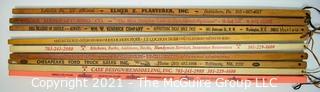 Collection of Vintage Wooden Advertising or Promotional Yardsticks Rulers