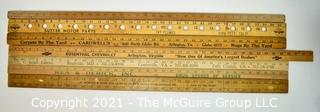 Collection of Vintage Wooden Advertising or Promotional Yardsticks Rulers