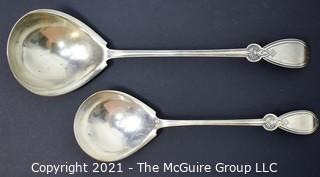 Two (2) Silver Plated Serving Spoons or Ladles.  