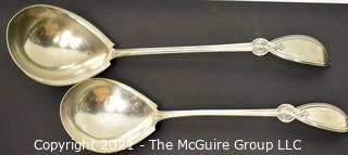 Two (2) Silver Plated Serving Spoons or Ladles.  