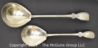 Two (2) Silver Plated Serving Spoons or Ladles.  