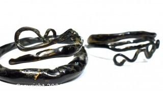 Two (2) Vintage Black Coral Branch Bracelets.