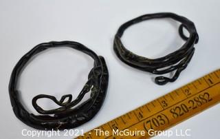 Two (2) Vintage Black Coral Branch Bracelets.