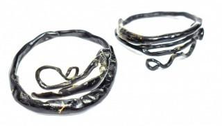 Two (2) Vintage Black Coral Branch Bracelets.