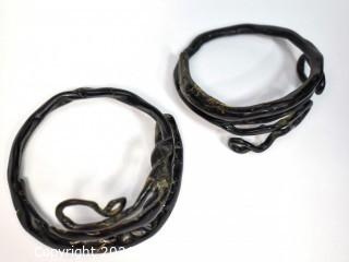 Two (2) Vintage Black Coral Branch Bracelets.