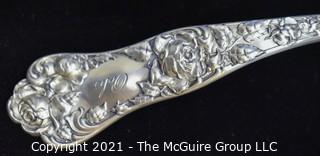 Antique George W Shiebler Mauser American Beauty Sterling Silver Punch Ladle.  Weighs 156g