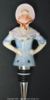 Female Form Porcelain Bottle Stopper.