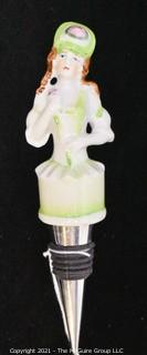 Female Form Porcelain Bottle Stopper.