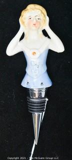 Female Form Porcelain Bottle Stopper.