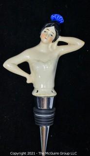 Female Form Porcelain Bottle Stopper. 