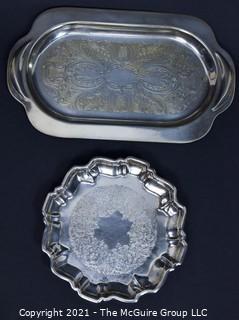 Two (2) Silver Plated Serving Trays. 