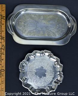 Two (2) Silver Plated Serving Trays. 