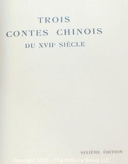 Vintage 1926 Leather Bound Copy of Trois Contes Chinois Du XVII Siècle, Published by Edition D art H. Piazza, Paris

Published 1926