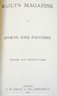 Vintage Leather Bound with Marble Paper, Bailey's Magazine of Sports and Pastime, Volume 23, 1873