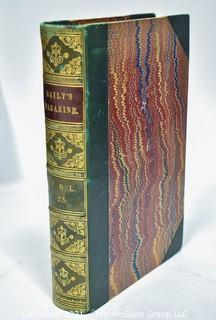 Vintage Leather Bound with Marble Paper, Bailey's Magazine of Sports and Pastime, Volume 23, 1873