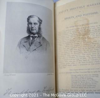 Vintage Leather Bound with Marble Paper, Bailey's Magazine of Sports and Pastime, Volume 23, 1873