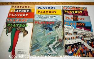 Collection of 12 Vintage Playboy Men's Magazines. 0073JB