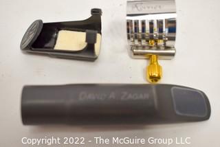 Woodwind Musical Instrument Mouthpiece - Custom David A Zagar metal 8 (2015) with Rovner Ligature