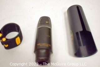 Woodwind Musical Instrument Mouthpiece - The Woodwind Co., "Steel Ebonite"  J5X with Rovner Ligature & Cap