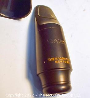 Woodwind Musical Instrument Mouthpiece - The Woodwind Co., "Steel Ebonite"  J5X with Rovner Ligature & Cap