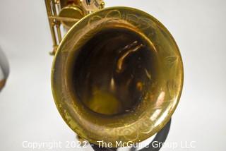 SML Gold Medal Tenor Saxophone, SN# 17484, white Hiscox Pro II hard case. Mouthpiece sold separately in this auction.